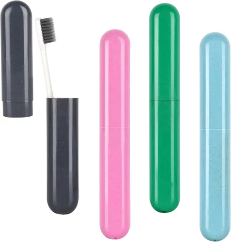Vista 12 de Hooqict Paquete de 4 fundas de viaje para cepillo de dientes, soporte portátil para cepillo de dientes, contenedor de cepillo de dientes