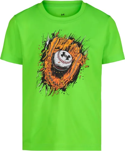 Vista 20 de Under Armour Camiseta de manga corta con gráfico de béisbol para niño Áspero atómico