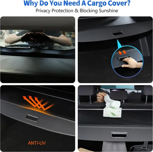 Vista 5 de Funda de carga para Toyota RAV4 2024 2023 2022 2021 2020 2019, accesorios, cubierta retráctil para maletero trasero de equipaje, cubierta