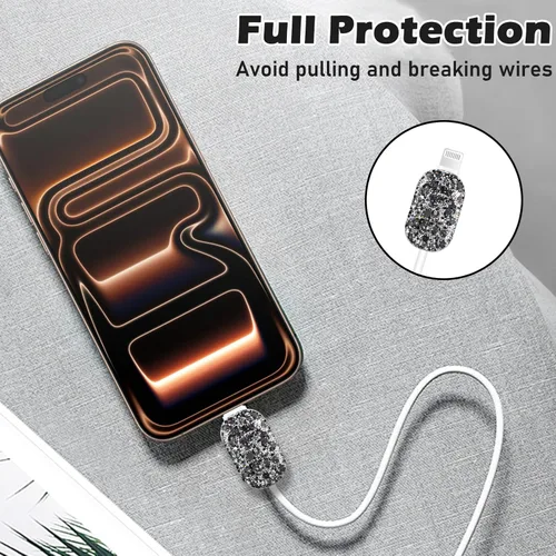 Vista 4 de CameCosy Juego de protectores de cable de carga para Apple Adaptador de corriente dinámico de 40 W, protector de enchufe de cargador con diseño