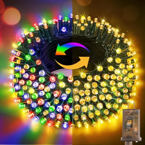 Vista 16 de Hezbjiti Luces de Cadena Navideñas LED de 1000 LED 403 Pies para Exteriores, 8 Modos de Iluminación IP44 Luces de Hadas Impermeables