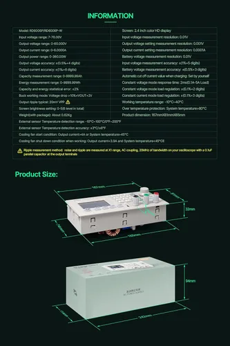 Vista 7 de RD RD6006PW 60V 6A DC DC Step Down Fuente de alimentación conjunto completo no montado (RD6006PW+ S400 caso+400W PSU)