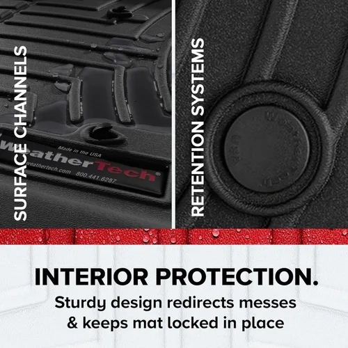 Vista 4 de WeatherTech FloorLiners de ajuste personalizado para Kenworth W990, 579, 567-1ª fila (4416251V), Negro