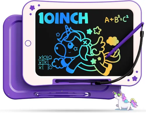 Vista 13 de TEKFUN Regalos de juguetes para niños pequeños – Tableta de escritura LCD de 8.5 pulgadas tableta de garabatos para niños con calcomanías, tableta