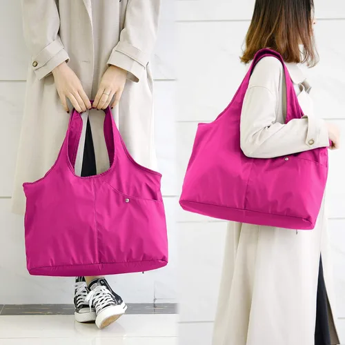 Vista 2 de Bolso grande de hombro para mujer, impermeable, multifunción, de nailon, para viaje