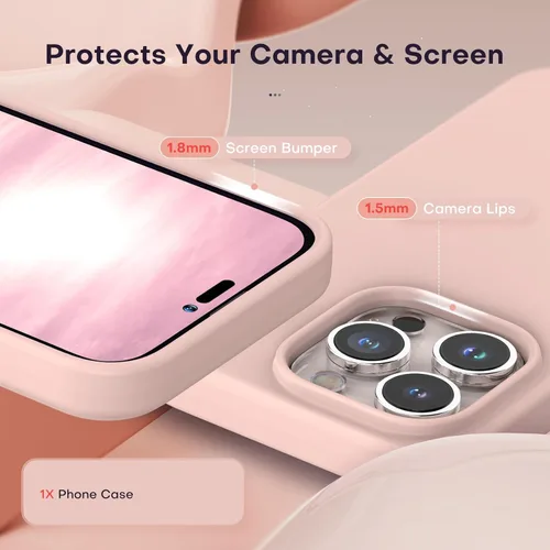 Vista 131 de TOCOL Funda 5 en 1 para iPhone 13, con 2 protectores de pantalla + 2 protectores de lente de cámara, funda de silicona líquida para iPhone 13, verde