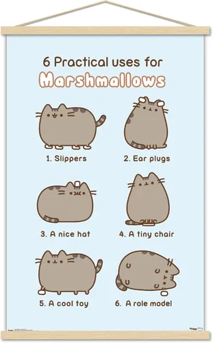 Vista 16 de Trends International Pusheen - Póster de pared de malvavisco, 14.725 x 22.375 pulgadas, versión enmarcada de madera de granero