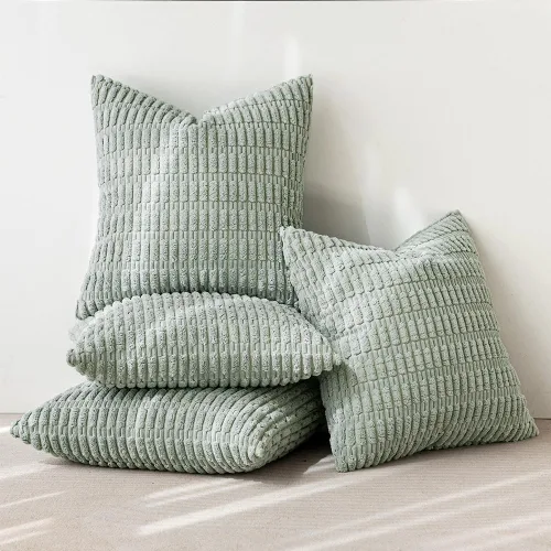 Vista 41 de MIULEE Juego de 4 fundas de almohada decorativas de pana estilo bohemio de primavera de 18 x 18 pulgadas para sofá, sala de estar, sofá y cama