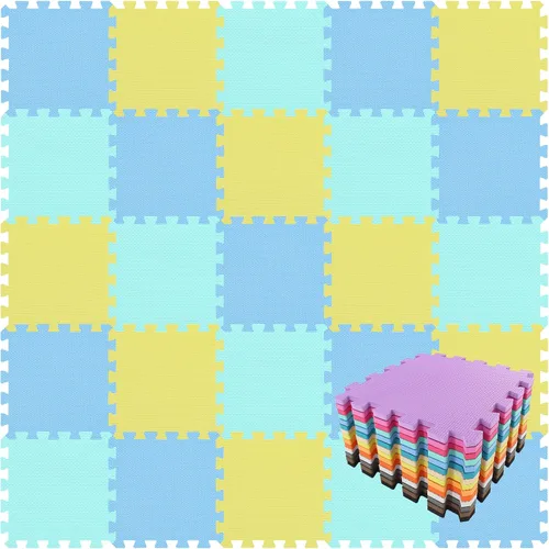 Vista 25 de qqpp Alfombrillas de Espuma EVA de Goma con 18 Baldosas Entrelazadas tipo Rompecabezas - Alfombra de Juego para Bebé para Jugar Alfombrilla