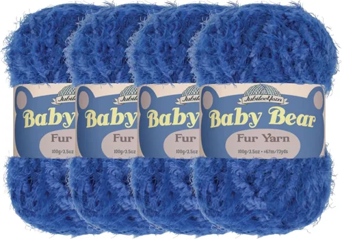 Vista 57 de JubileeYarn - Ovillo de lana de oso de bebé, piel de poliéster, 3.53 onzas/madeja, color blanco, 2 madejas