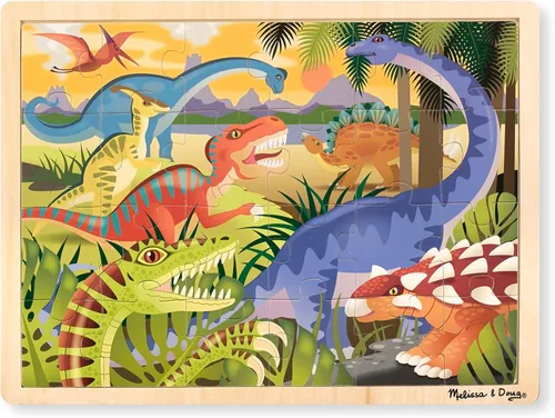 Vista 13 de Rompecabezas Melissa & Doug de safari en llanuras africanas, de madera con bandeja de almacenamiento (24 piezas)