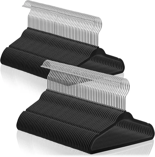 Vista 22 de Casafield 50 Perchas de Terciopelo para Bebé - Tamaño de 11" para Ropa de Bebés y Niños Pequeños - Morado