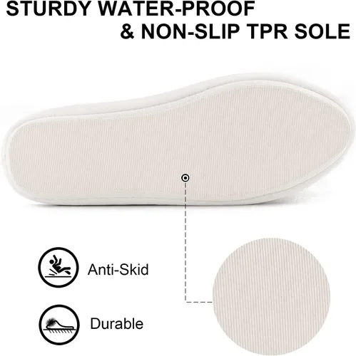 Vista 4 de BCTEX COLL - Pantuflas de terciopelo acogedoras para mujer, con espuma viscoelástica, mullida, suela antideslizante, para el hogar y el dormitorio