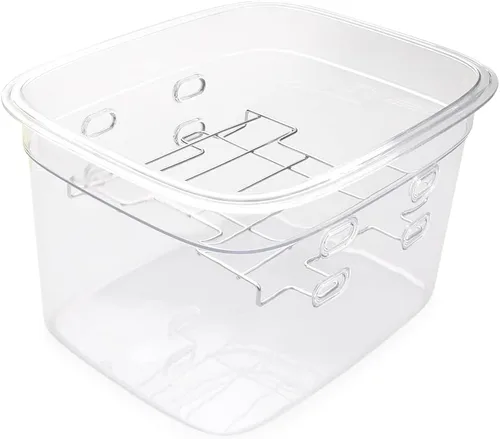 Vista 4 de EVERIE Versátil recipiente Sous Vide de 12 cuartos con estante integrado y tapa plegable con bisagras compatible con todas las cocinas Sous Vide