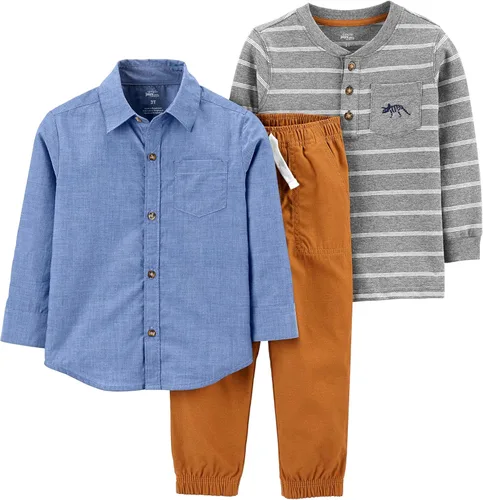 Simple Joys by Carter's Conjunto de ropa de juego de 3 piezas para niños pequeños y bebés