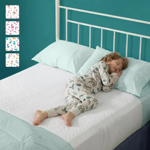 Vista 12 de IMPROVIA Almohadillas para orinar para niños, impermeables, reutilizables, lavables, absorbentes, antideslizantes, diseño de dinosaurio