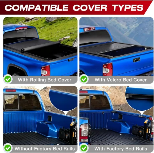 Vista 7 de SYHVU Barra de Rollo Deportiva Ajustable Universal para Cama de Camión, Barras de Rollo de Acero Inoxidable Compatibles con Dodge Ram