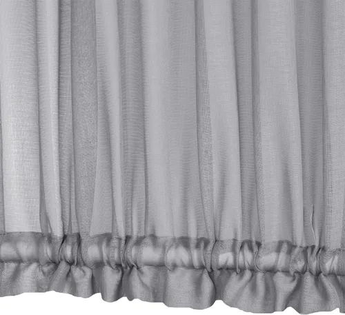 Vista 4 de Aquazolax Panel de cortina transparente para puerta francesa para ventana, elegante panel de cortina de gasa sólida con bolsillo para barra