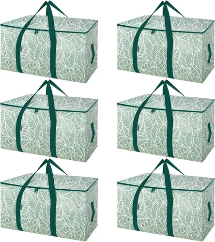 Vista 40 de BALEINE Paquete de 6 bolsas de mudanza de gran tamaño con asas reforzadas, bolsa de almacenamiento resistente para ropa, suministros de mudanza