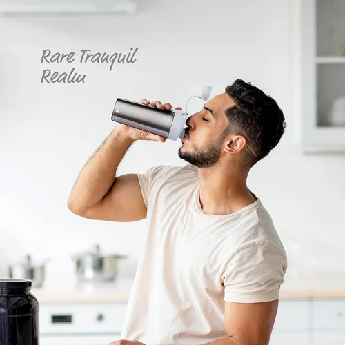 Vista 22 de Earthmade Botella mezcladora de proteínas de acero inoxidable, botellas agitadoras aisladas de 26 onzas para mezclas de proteínas que mantienen