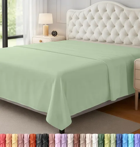 Vista 26 de Utopia Bedding Sábana encimera – 1 paquete (individual, beige) – Tela de microfibra suave cepillada – Sábana superior resistente al encogimiento y a