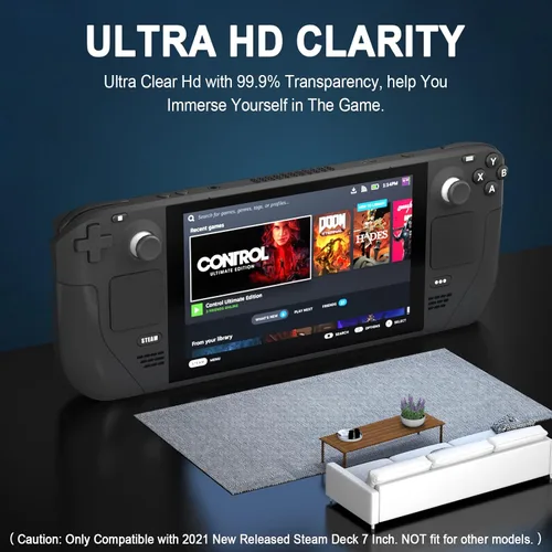 Vista 6 de PonKet 3-Pack Steam Deck Screen Protector 7 Inch HD 9H Clear Anti-Scratch Transparent Tempered Glass Screen Protector Compatible with Steam Deck New