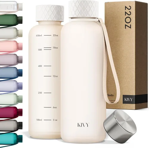 Vista 57 de KIVY Botella de agua delgada de 22 onzas [ligera e inastillable] – Botella de agua reutilizable de Tritan – Botella a prueba de fugas para mujeres