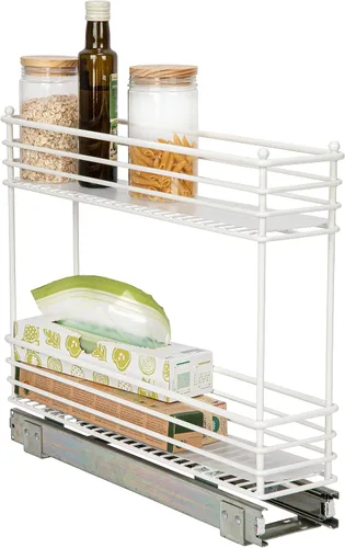 Vista 19 de Household Essentials Organizador extraíble de dos niveles de acero negro mate