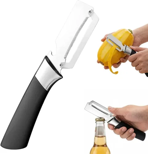 Vista 14 de 2026New Multi-functional Vegetable Peeler, Ktchen Multi-function Stainless Steel Thickened Fruit Peeler Knife with Wooden Handle, 3-1,Suitable for