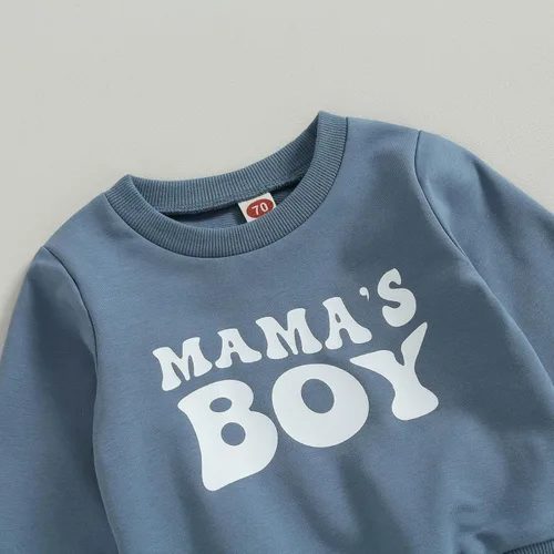 Vista 5 de Conjunto de sudadera con letras y pantalones deportivos para bebé recién nacido, para otoño e invierno