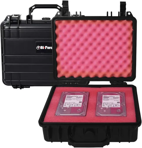 Vista 2 de Estuche de transporte resistente para disco duro, protege los discos duros (L4, discos duros de 4 x 3.5 pulgadas)