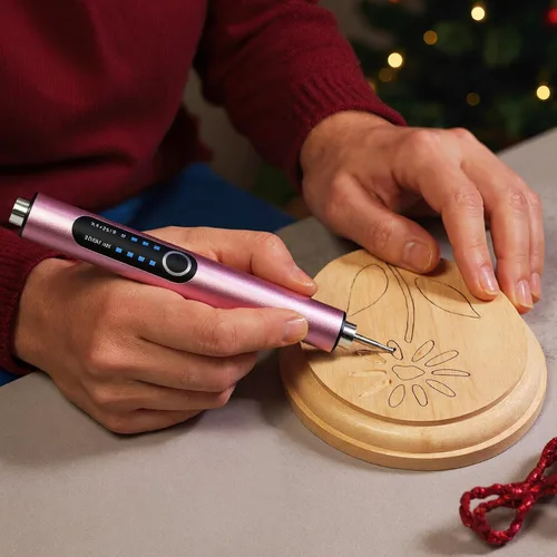 Vista 6 de Cordless Engraving Pen with LED Light USB Rechargable Electric Engraver Pen 3-Speed Adjustable Dual-Use DIY Etching Tool for Jewelry Metal Glass