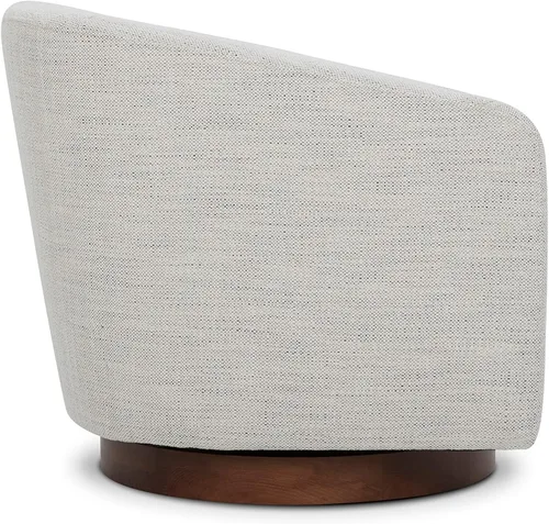 Vista 66 de CHITA - Silla giratoria decorativa, tapizada en terciopelo con certificación FSC, estilo barril, para sala de estar, completamente ensamblada