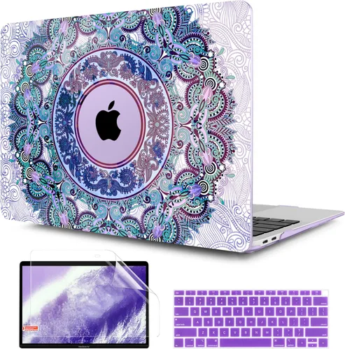 Vista 23 de TWOLSKOO Funda para MacBook Air de 13,3 pulgadas (versión antigua 2018-2021, modelos: M1 A2337, A2179, A1932) - Carcasa rígida con protector de Flor