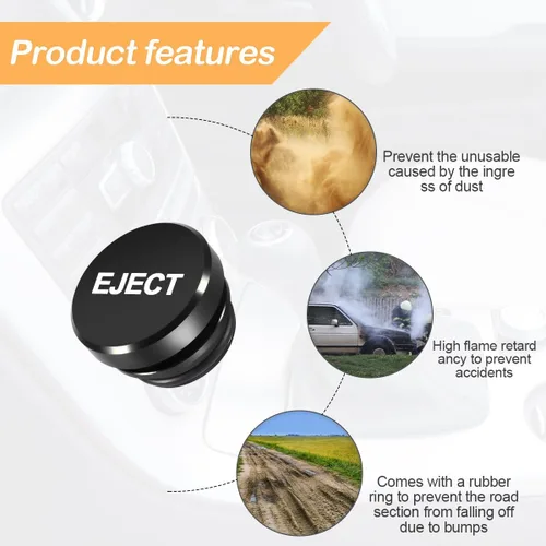 Vista 3 de Osilly Enchufe a prueba de polvo para encendedor de cigarrillos de automóvil, cubierta de enchufe de aluminio para decoración de botones, accesorios