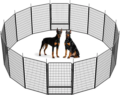 Vista 41 de SunsGrove Corralito para perros para exteriores, resistente de 24 pulgadas, 2 paneles, corralito de juego para cachorros, para interiores, valla