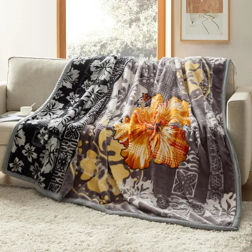 Vista 15 de Nestl Manta de Forro Polar de Terciopelo de 9 Libras Tamaño Queen - 2 Capas Pesada y Cálida Estilo Coreano - Raschel Impresa Reversible - Resistente