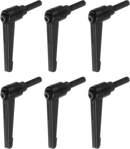 Vista 29 de HARFINGTON 6 manijas de palanca de sujeción ajustables M6 x 0.984 in de rosca macho, perillas de tornillo giratorio de bloqueo de trinquete