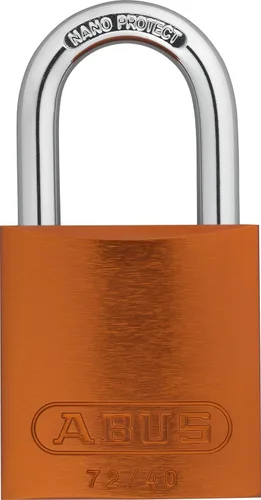 Vista 4 de ABUS Candado de seguridad de aluminio de 72/40 KD con llave diferente con grillete de 1 pulgada, marrón