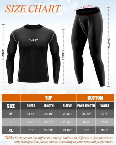 Vista 7 de Liitrsh Juego de 4 piezas de ropa interior térmica para hombre, ropa interior larga con forro polar, capa base de secado rápido, parte inferior