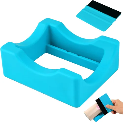 Soporte para vasos de silicona para vasos, soporte para vasos para manualidades con ranura integrada y escobilla de fieltro con borde de fieltro,