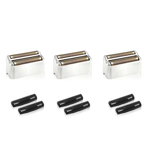Paquete de 3 láminas de repuesto para afeitadora y cortadores compatibles con BaBylissPRO Double FXFS2 de repuesto de láminas de metal (paquete de 3