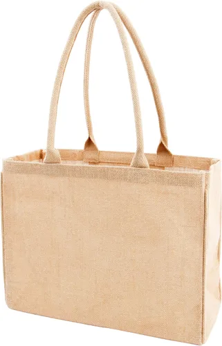 Vista 15 de Bolsa de mano de yute KAF Home para el mercado con asas, Talla única