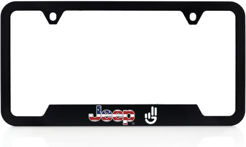 Vista 9 de Marco para matrícula de Jeep Wave, cantidad 1 incluida (metal negro)