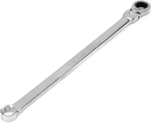 Vista 19 de TEKTON Llave de extremo de caja de trinquete de 1/2 x 9/16 pulgadas de largo con cabeza flexible de 12 puntos WRB36313