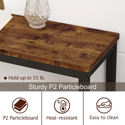 Vista 5 de SUPERJARE Mesa de consola de 70 pulgadas, mesas de sofá estrechas y largas, para detrás del sofá, mesa de pasillo para entrada, mesas de entrada