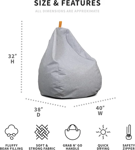 Vista 3 de Big Joe Tuft - Puf resistente a la intemperie, entretorcido de cerámica, resistente a la intemperie, tela con protección UV, lágrima de 3 pies