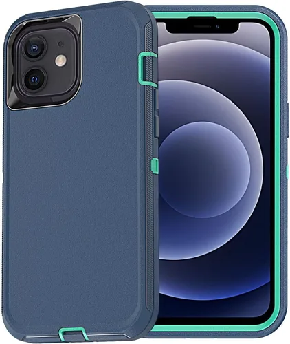 Vista 7 de YmhxcY Funda para iPhone 12 y iPhone 12 Pro, a prueba de golpes, a prueba de caídas, a prueba de polvo, a prueba de caídas, 3 capas, duradera, funda