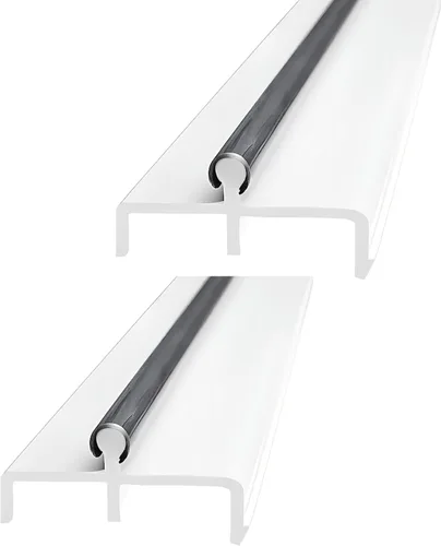 Vista 9 de KC Hardware - Riel de puerta corrediza de vinilo blanco de 60 pulgadas para puerta de patio, paquete de 1 unidad