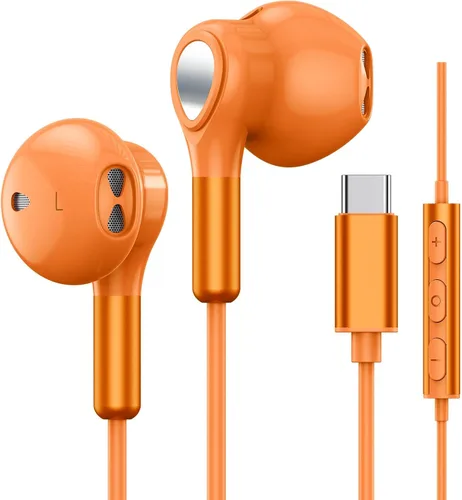 Vista 10 de Auriculares USB C para Samsung Galaxy S26 S25 S24 S23 S22 S21 S20 A56 A17 A16 Auriculares USB C con micrófono de control de volumen Auriculares USB